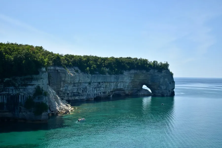 The rock arch at Pictured Rocks on Lake Superior