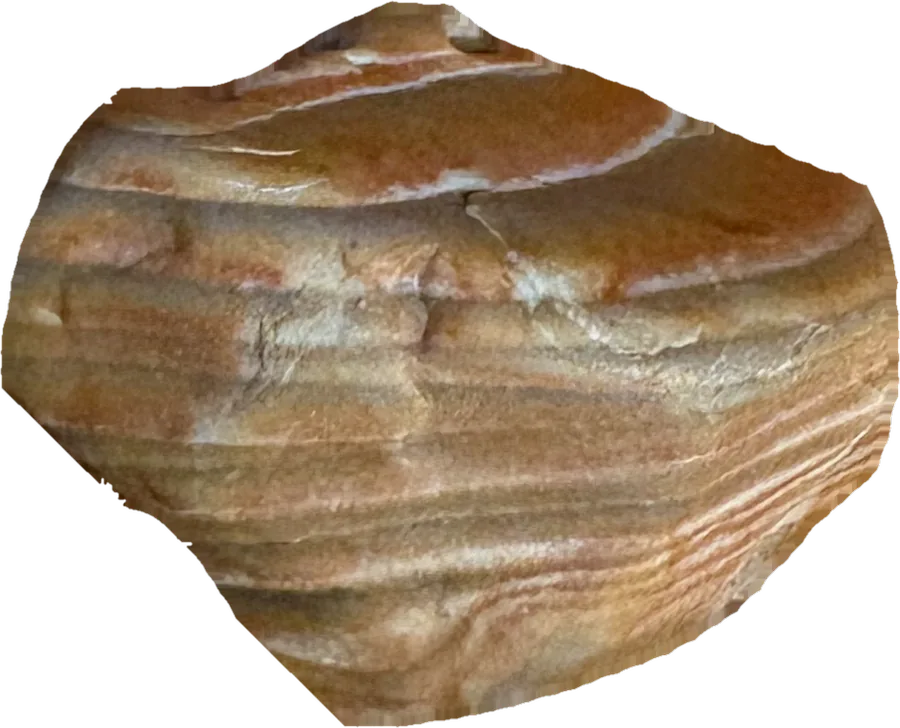 banded chert, photographed